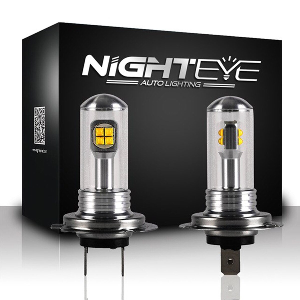 2 PCS Nighteye H1 H4 H7 9005 80 W Met LED Verlichting 1500lm Mistlamp Staart Rijden Bollen DRL Koplampen