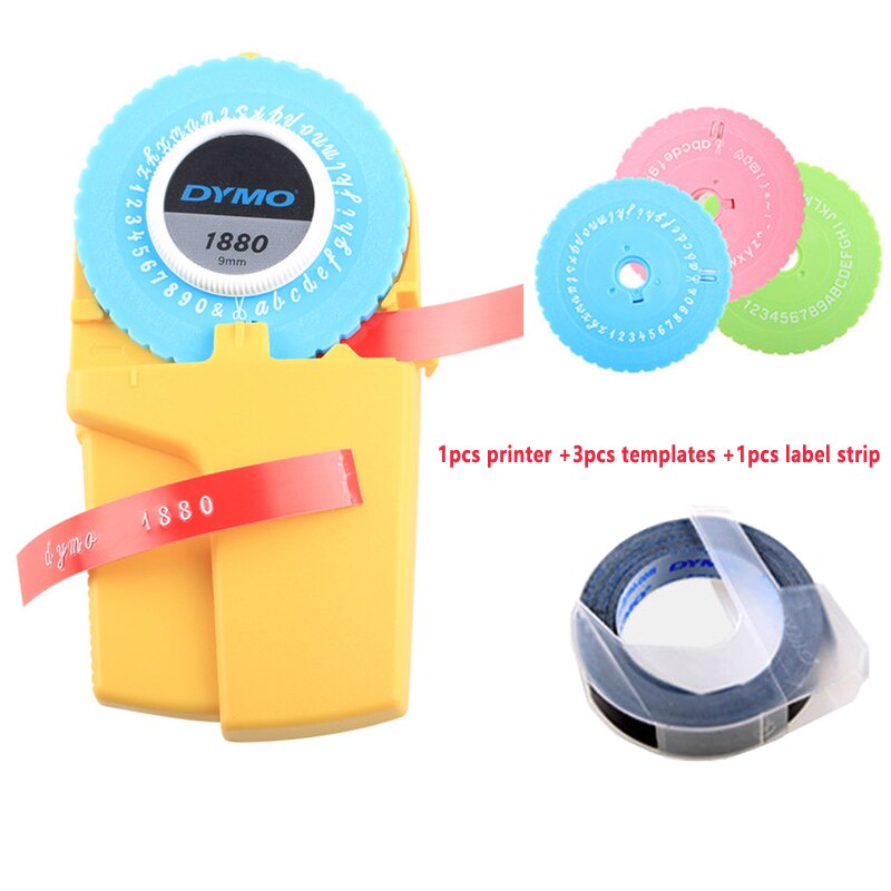 Impresora de etiquetas Manual de plástico, máquina para hacer etiquetas de 9mm, 3D, DIY, para Dymo 1880, grabado en relieve, pvc