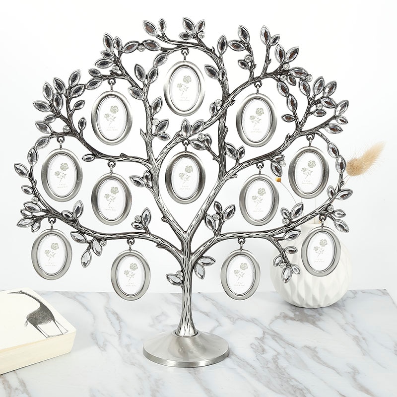 Porte-photo accrochable d'arbre familial | 30x30cm, support à 12 cadres, présentoir de Table, décoration de bureau, , directe