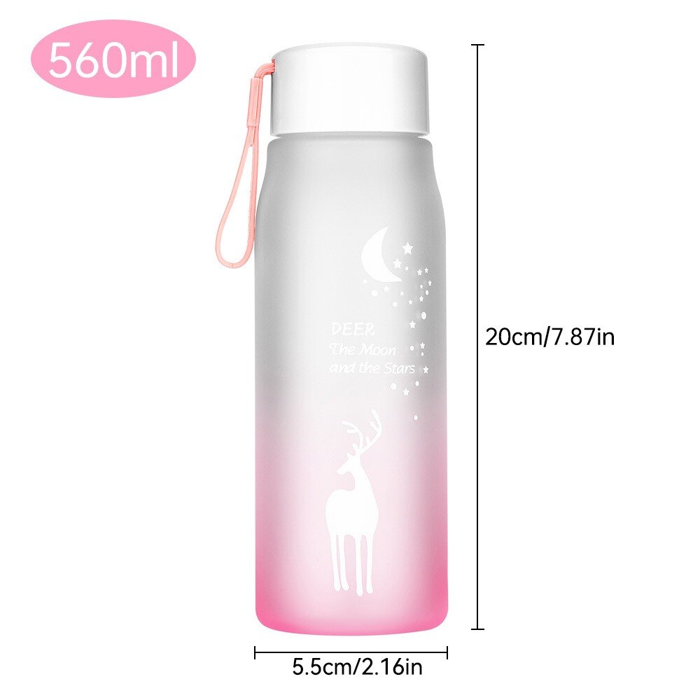 560Ml Sport Water Fles Plastic Draagbare Drinkbeker Meisje Lekvrij -Proof Shaker Mok Water Reizen fles