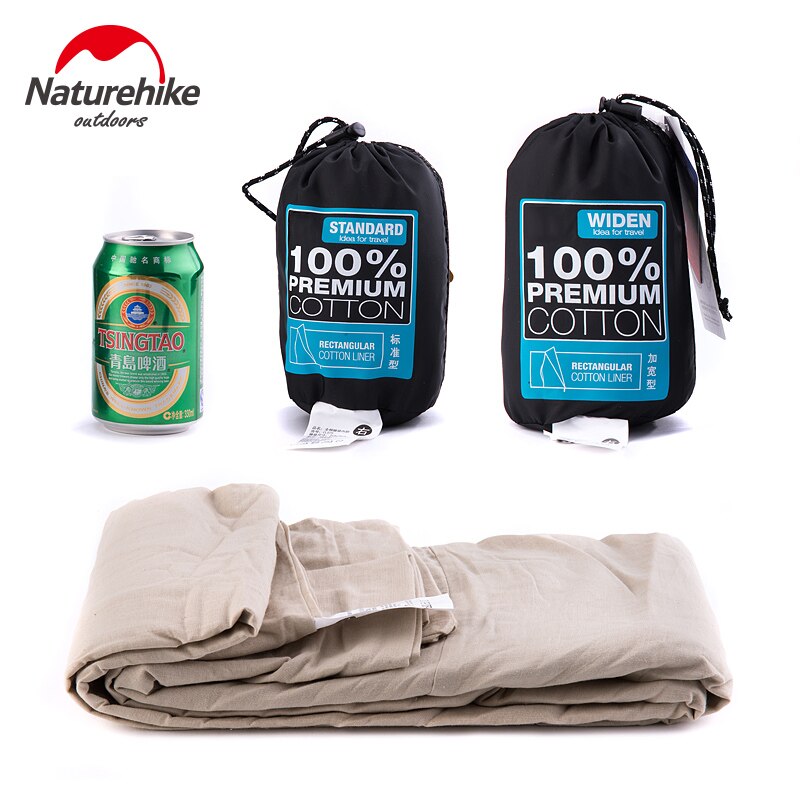 Naturehike enkel dubbel sovsäck liner rese campinglakan fickstorlek lätt 100%  bomulls kuvertväska för företag
