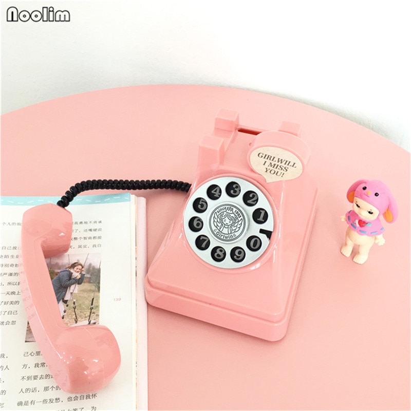 NOOLIM retro Telefon Sparschwein Kunststoff Kreative Für freundlicher Zu Hause Wohnzimmer Weinschrank Dekorative Ornamente Handwerk