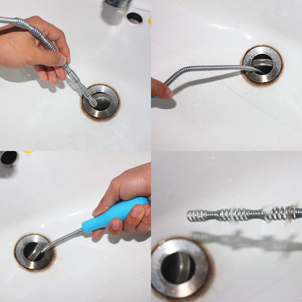 3- pack afvoerontstopper, metalen afvoerboor, ontstoppingsgereedschap voor badkuipen, gootstenen, toiletten, riolen en keukens.