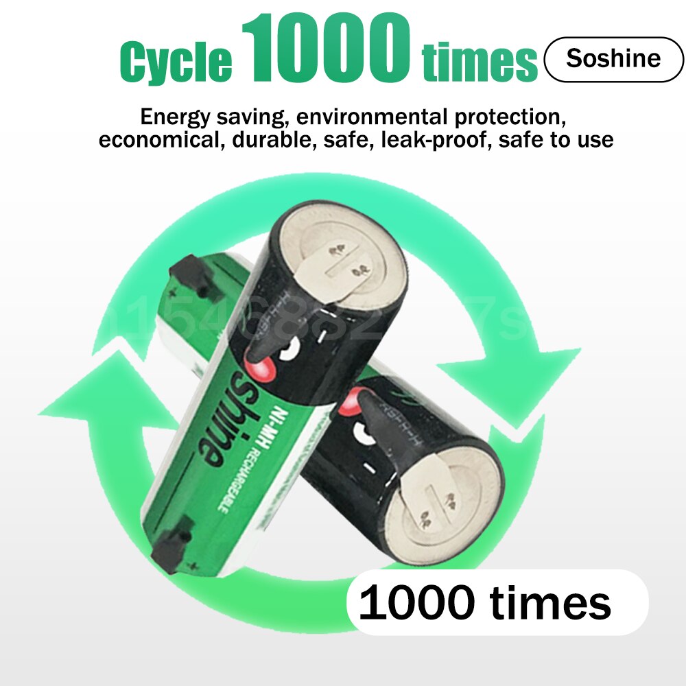 4pcs Soshine 14500 AA 1.2V 2500mAh NiMH Rechargeable Battery With Tab Spot Welding For Flashlight Doorbells Mouse Camera Cells