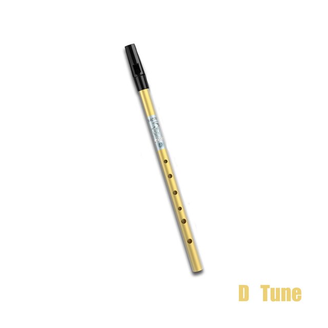 Gold/Silver Flute 6 Holes C/D Key Flute Irish Whistle Musical Instrument Aluminum Alloy Whistle Flute For Beginners Folk Music: Gold D