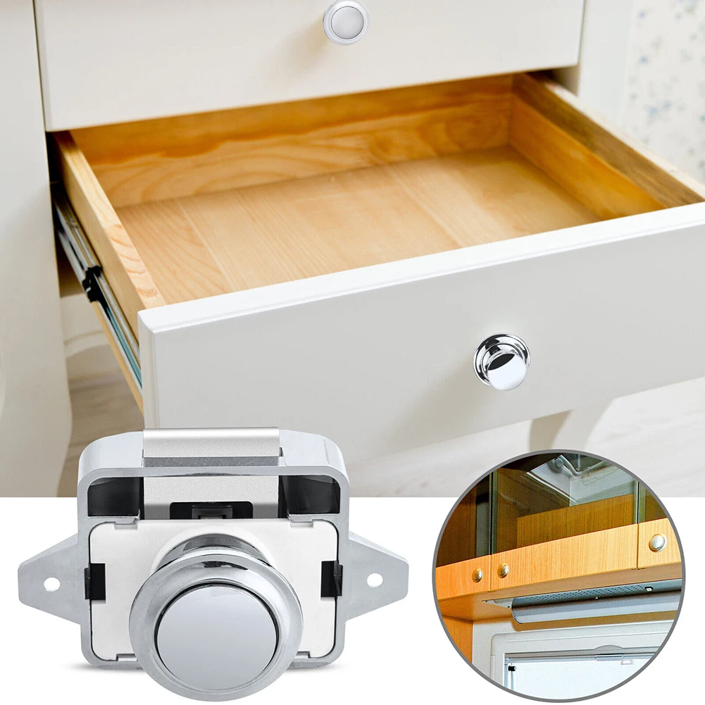 Camper Auto Drukknop Slot Slot Kast Deurknop Caravan Camper Rv Kast Lade Push Latch Lock Hardware