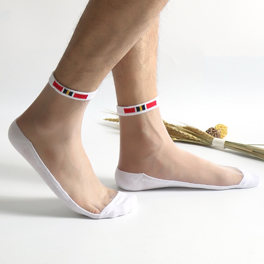 NewMen Socken Ultra-Dünne Glas Silk Kurzen Unsichtbare Transparente Socken Männer Baumwolle Crew Männlichen Baumwolle Anti Skid Atmungsaktive socken