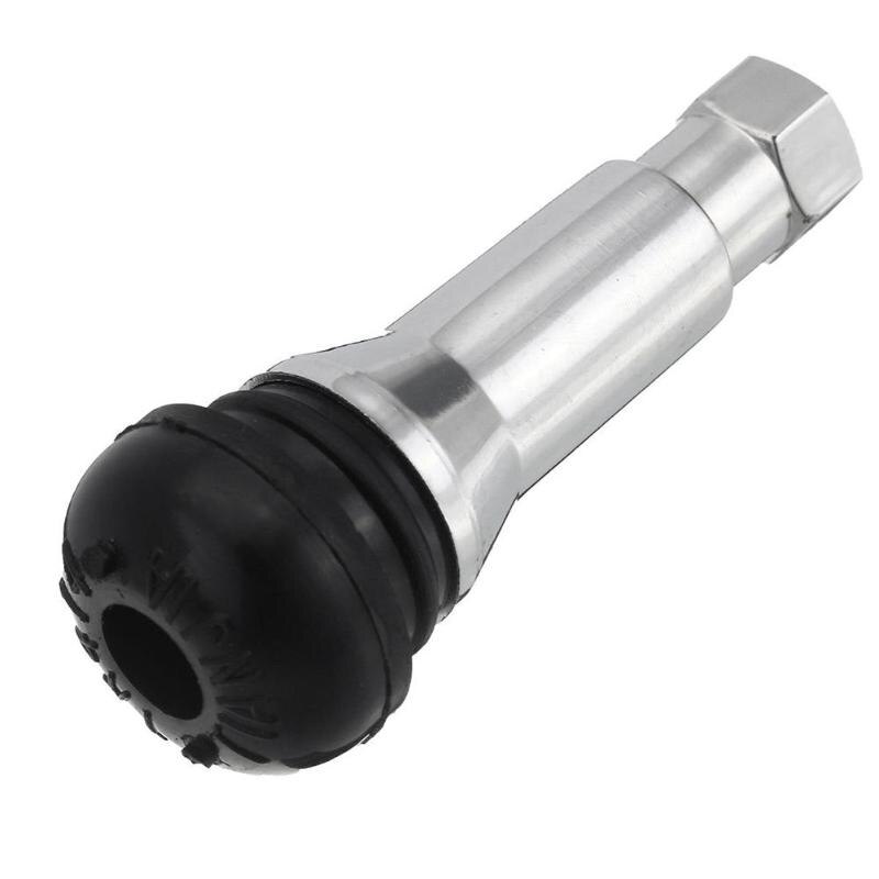 4pcs TR414 Chrome Aluminium Tubeless Snap In Wheel Tyre Tire Valve Stems Rubber Dust Caps Valve Stems & Caps