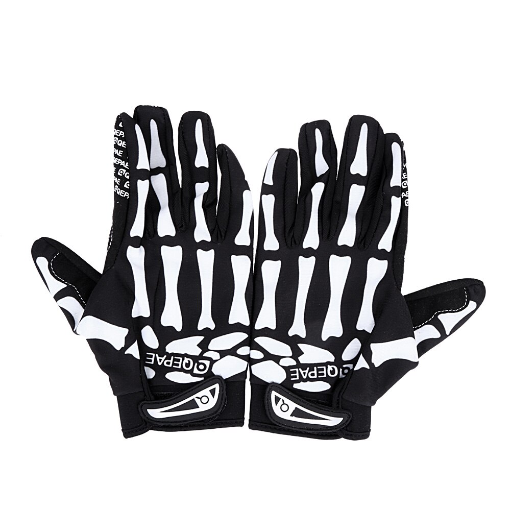Volledige Finger Skull Handschoenen Skelet Patroon Fiets Motorrijden Handschoenen Ademend Antislip Sport Bike Riding Mitten