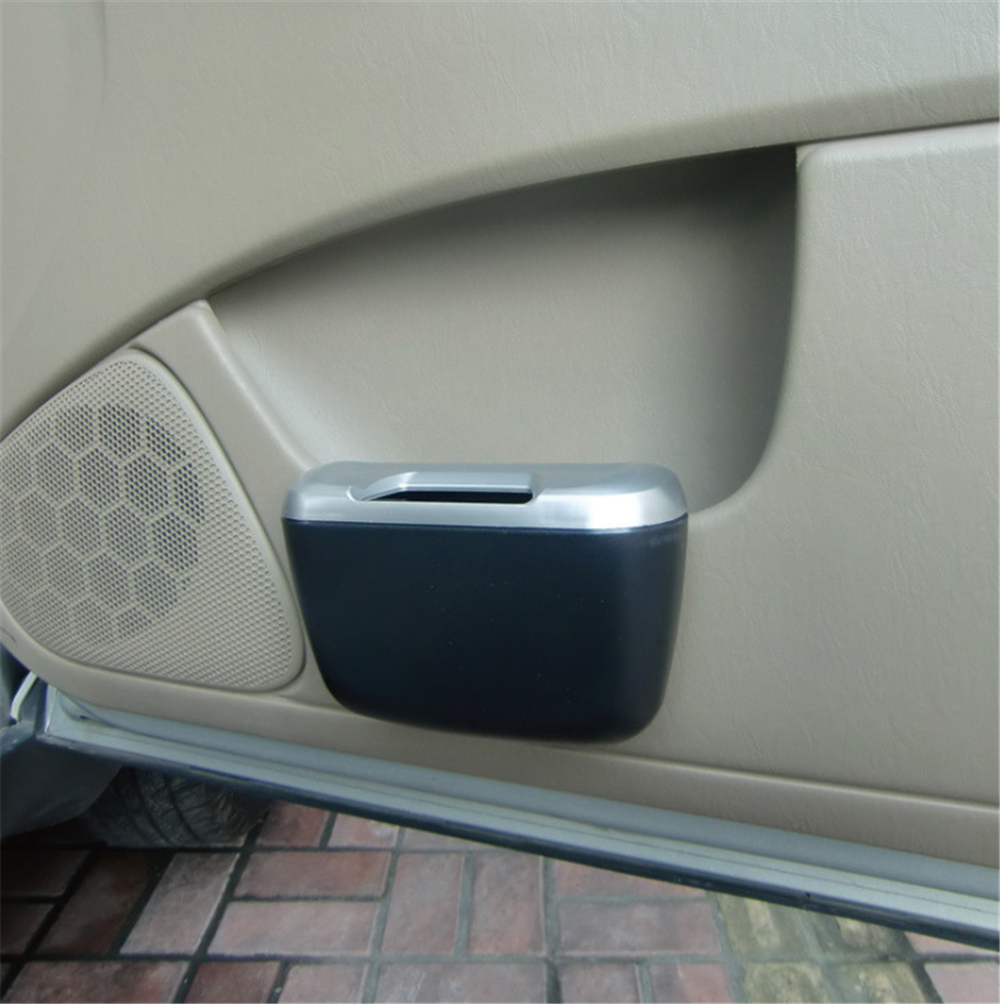 Bil søppelkasse søppel støvveske boks oppbevaringsveske biloppbevaringsveske klemme klistremerke søppelbøtte