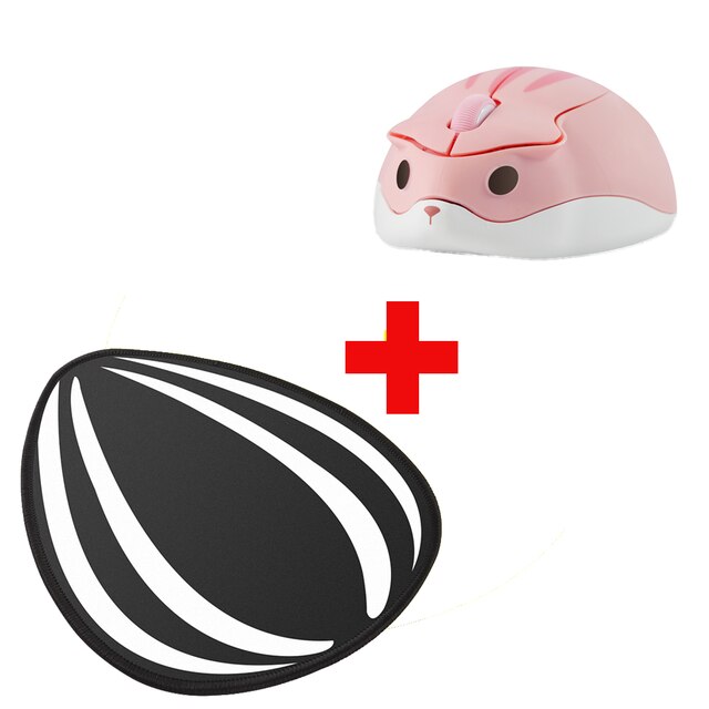 Leuke Cartoon Draadloze 2.4G Muis Hamster Mause Ergonomische 3D Optische Kids Kantoor Computer Muizen Voor Pc laptop: Pink Mouse And Pad