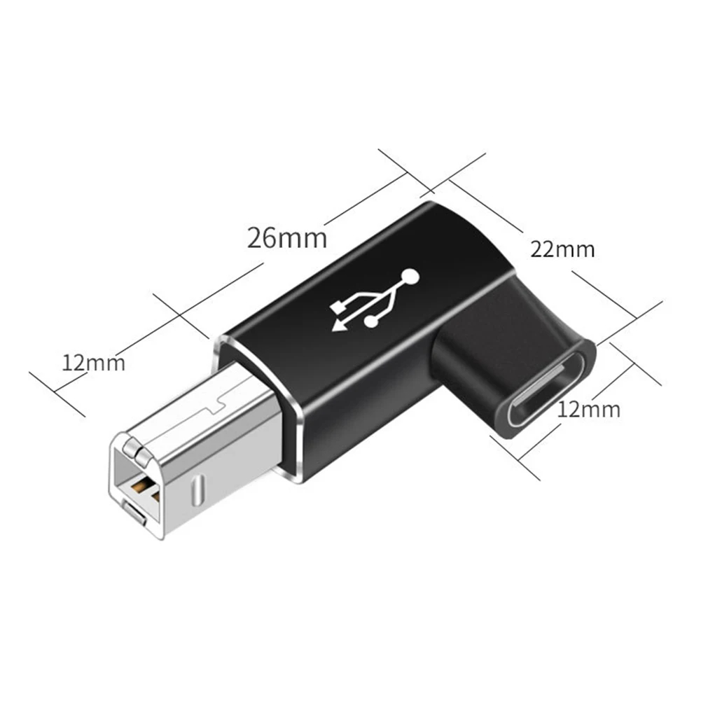 NNBILI Adapter USB B męski na USB typu C żeński do skanera Konwerter USB do drukarki Kontroler MIDI Klawiatura
