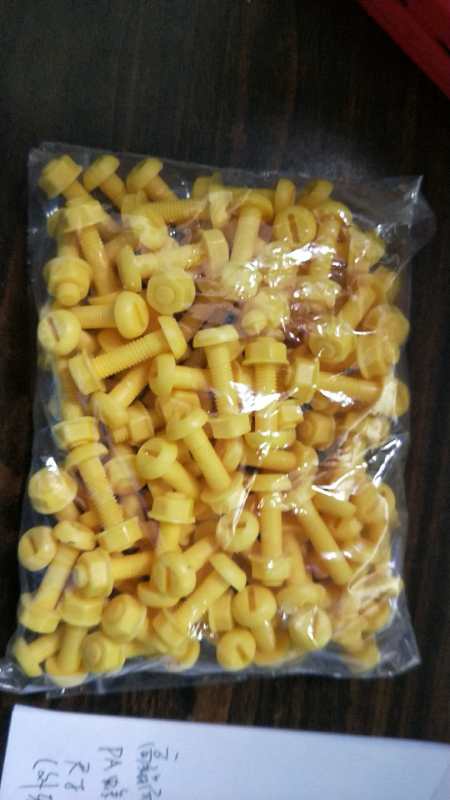 100pcs/lot M6 High strength acid resistant PA Nylon slotted knurled screws set round head plastic handle tightening bolts