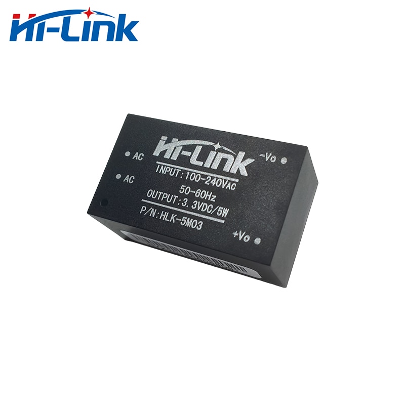 2 pcs/lot HLK-5M03 220V to 3.3V 5W ultra compact power module intelligent household switching AC DC transformer