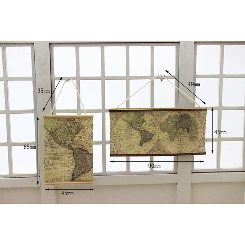 Mini Mappa Del Mondo di Simulazione Modello di Mobili Giocattoli per la Bambola Decorazione Della Casa 1/12 Miniatura casa delle bambole Accessori