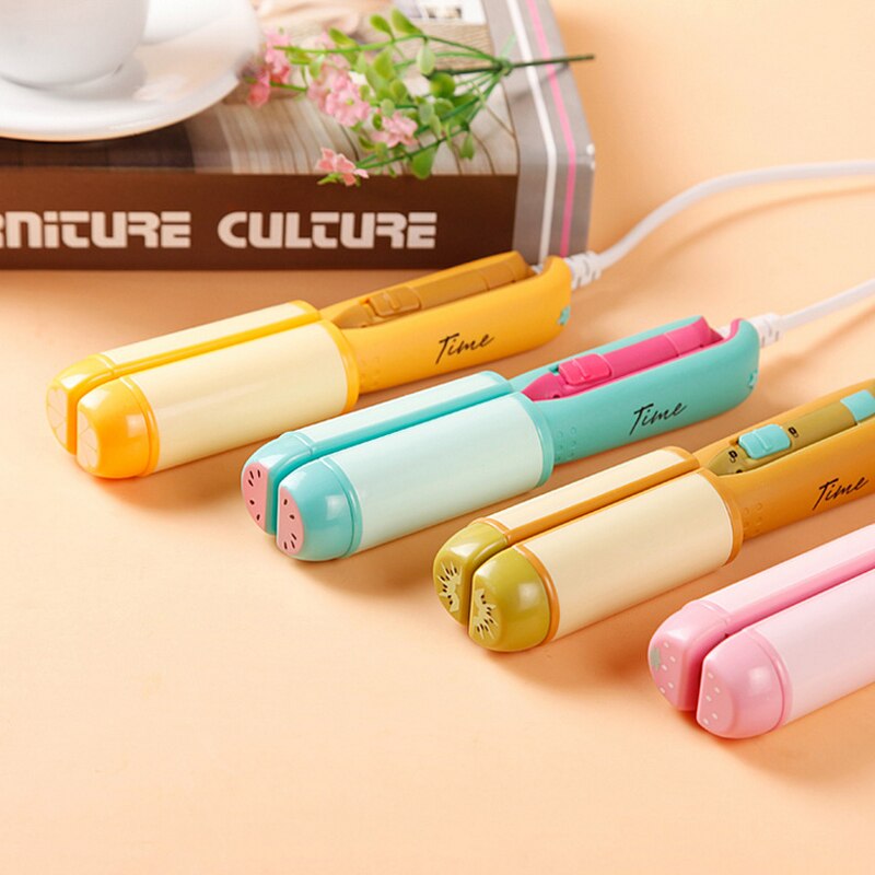 At Cute Mini Flat Iron Ceramic Hair Straightener Small Cartoon Hair Curling iron Travel straightening Tools