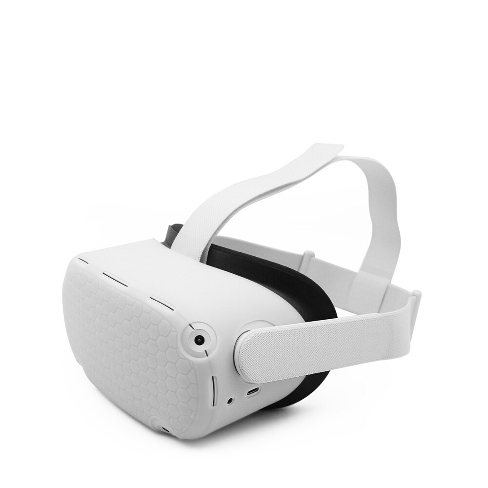 Siliconen Beschermhoes Voor Oculus Quest 2 Vr Headset Helm Hoofd Shell Anti-Krassen Case Voor Oculus Quest 2 accessoires: White A