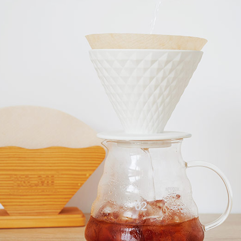 Glass Dripper, Pour over Coffee Funnel Filter, Reusable Coffee Cone Brewer with Removable Base Clear