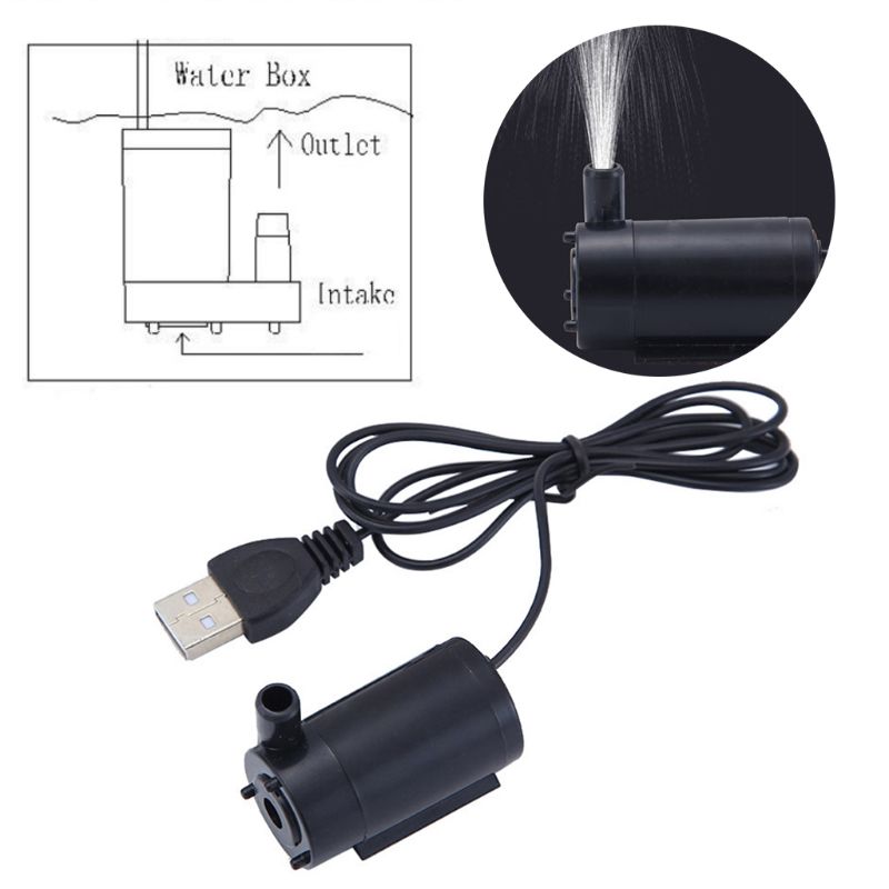 Micro Mini Submersible Water Pump Fish Tanks Aquarium Usb Powered DC 5V 2-3L/min M68E