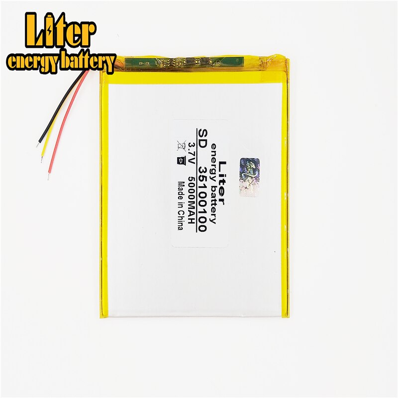 3 Lijn 3.7V,5000 Mah (Polymeer Lithium-Ion Batterij) li-Ion Batterij Voor Tablet Pc 7 Inch 8 Inch 9 Inch 35100100