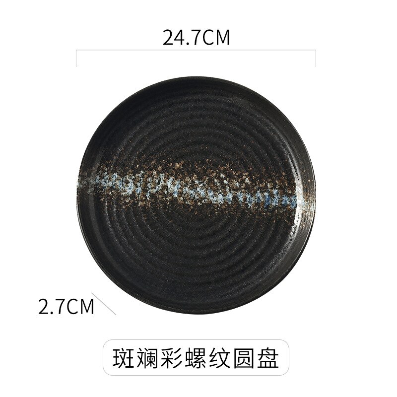 Japanse Retro Schotel Keramische Steak Plaat Creatieve Ronde Diepe Rivierkreeft Grote Platte Ceramica Westerse Gerechten Platen Servies: Colorful