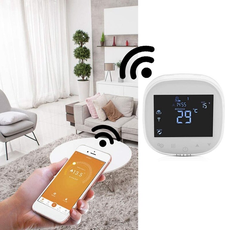 Wifi Programmable Thermostat for Home Digital Contact Sn Temperature Control Humidity Sensor 90-240V
