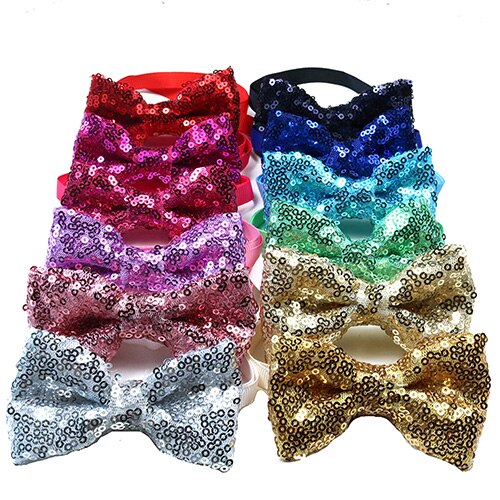 Lazos ajustables de lentejuelas brillantes para perro, gato y cachorro, lazos de aseo, accesorios para perros, suministros para mascotas, 60 uds.: Default Title