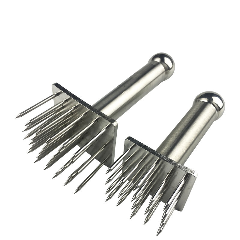 Edelstahl Fleisch Nadeln Fleisch Hammer Pounders Holzgriff Beruf Fleischklopfer Für Rindfleisch Ausschreibungs Steak Küche Werkzeuge