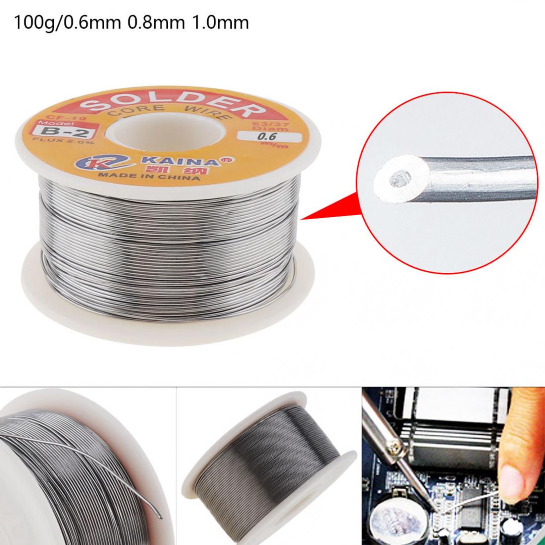 63/37 45FT 0.5 0.6 0.8MM 100g étain plomb soudure Flux soudure fer fil bobine pour électronique produit Maintenance