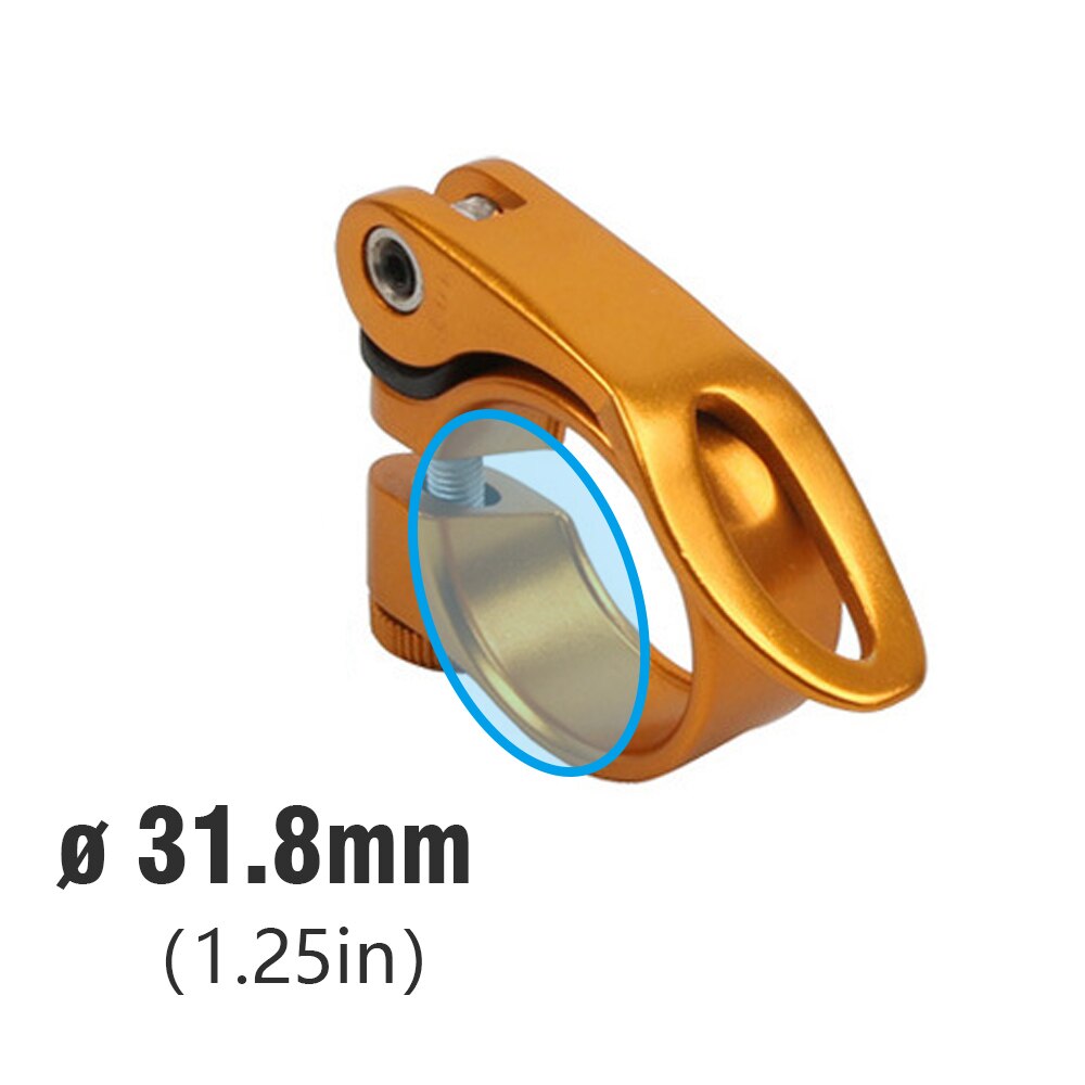 Zadel Klem Voor Fiets Zadelpen 26.6 \ 31.8 \ 34.9Mm Mtb Mountainbike Racefiets Zadel Zadelpenklem fiets Onderdelen Accessoires: 31 8mm Yellow