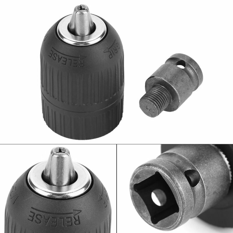 Mandril de taladro eléctrico sin llave de 50mm 2-13mm a 1/2-20UNF rosca y adaptador Plus