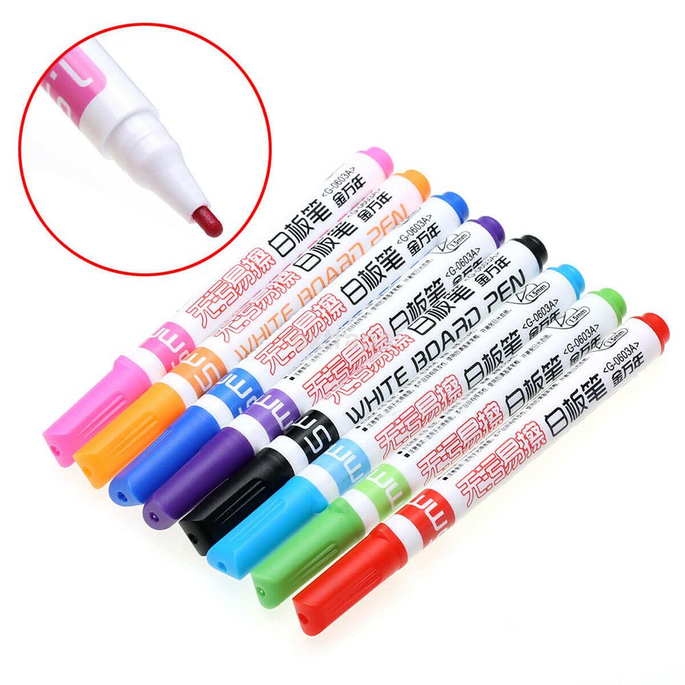 8Pcs White Board Markers Gekleurde Uitwisbare Whiteboard Marker Whiteboard Pen Voor Kinderen Graffiti Schilderij Tekening Pen