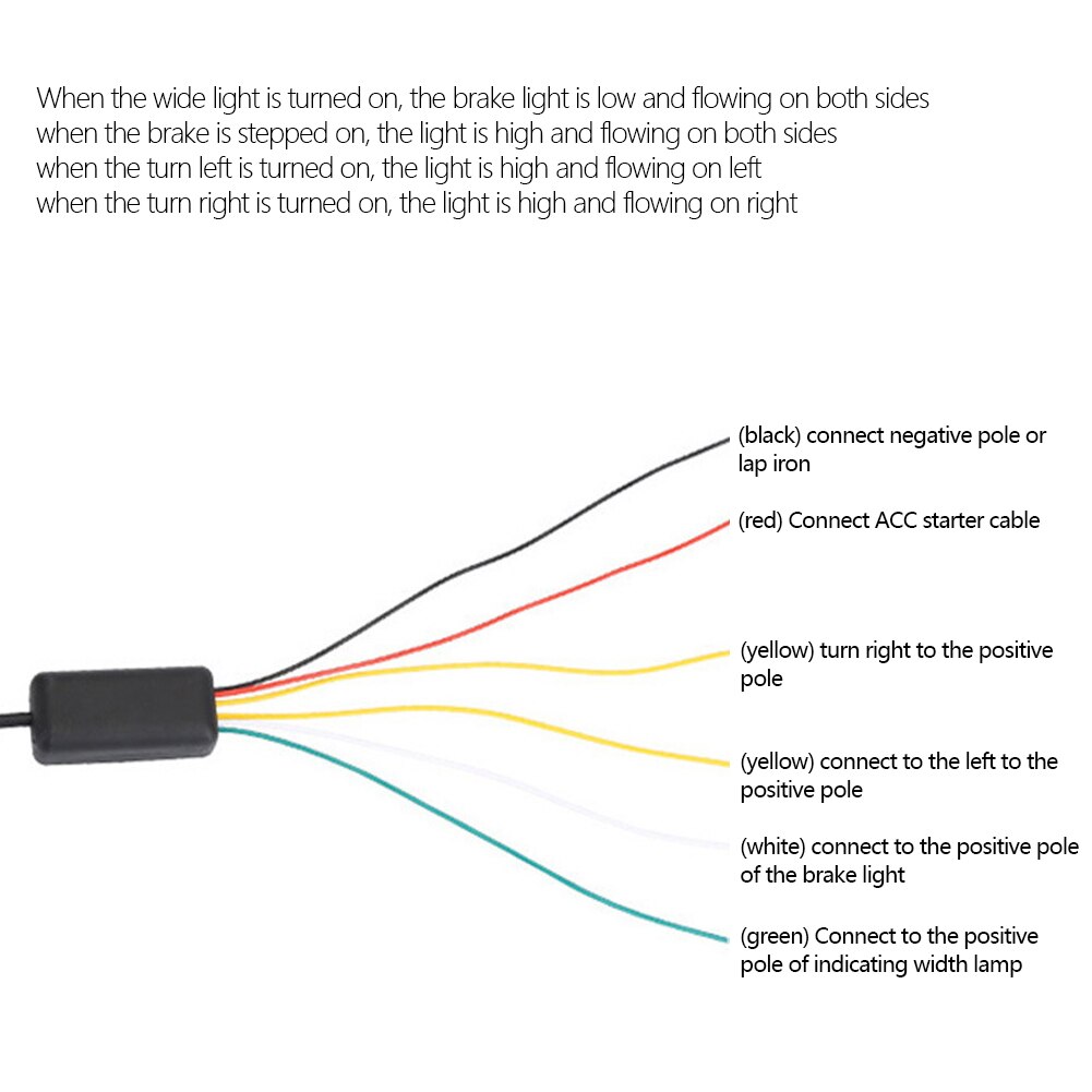 90cm/100cm Car Strip Light for Vehicle DC 12V Traffic Safety LED Multi-mode Left/Right Turn Signals Double Flash Brake Light