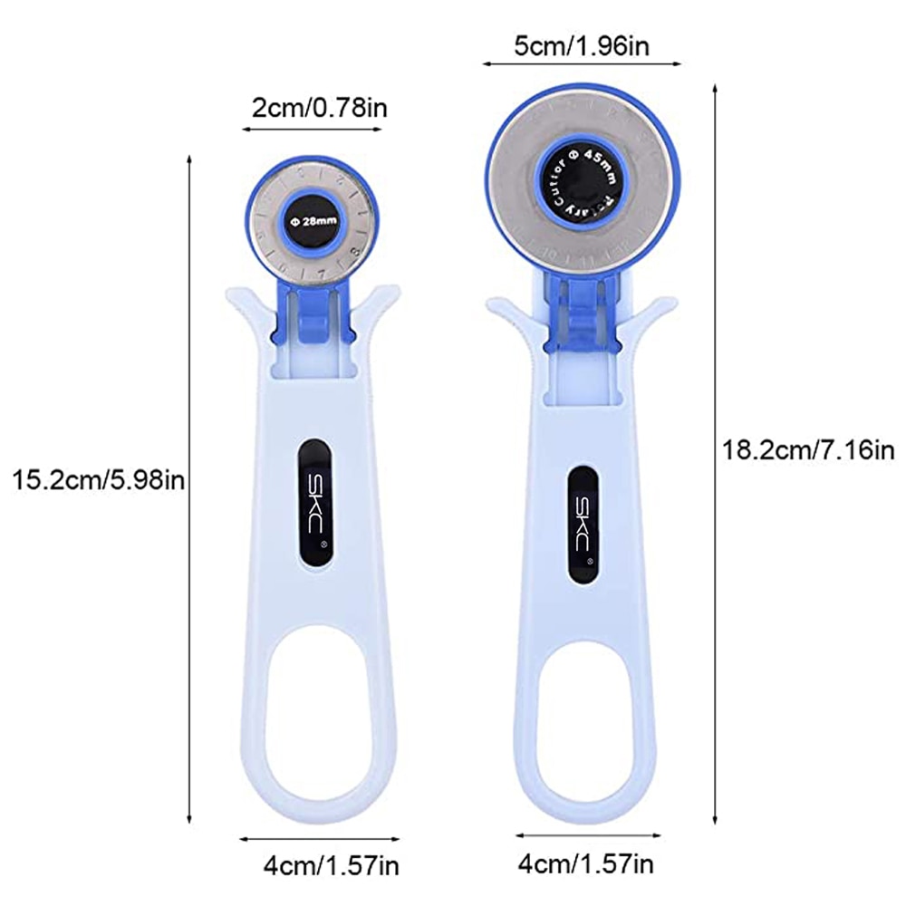 1PC 45mm 28mm circulaire fixe rotatif Cutter lame tissu Patchwork cuir artisanat couture outil bleu pratique découpeuse