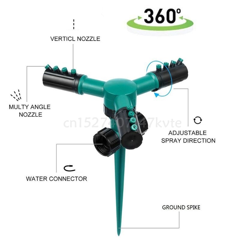 360 Degree Adjustable Rotating Water Sprayer Rotating Garden Water Sprinklers Lawn Water Spray Device Automatic Lawn Irrigation