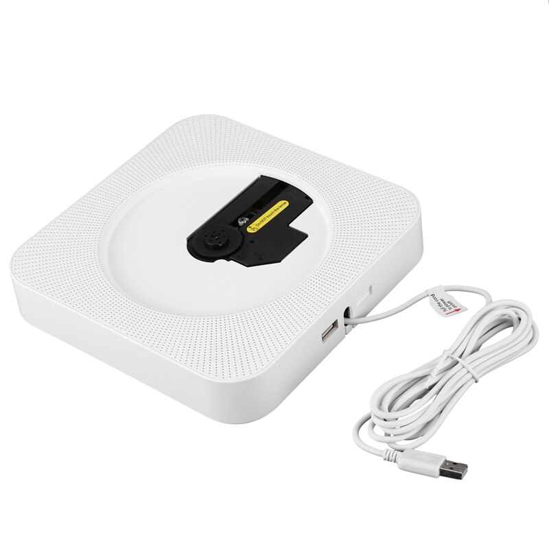 Draagbare cd-speler met bluetooth, wandmontage cd-muziekspeler, thuis-o-boombox met afstandsbediening, fm-radio, usb-eu-stekker: Default Title