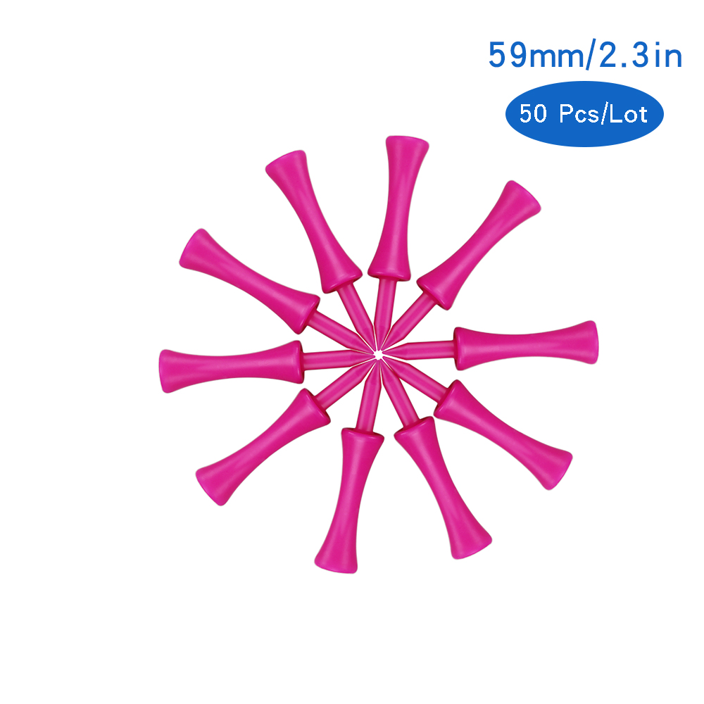 50 Stks/partij Golf Tees Plastic Hout Bamboe 4 Stijlen Golf Tee Kleurrijke Voor Over Sized Drivers, irons &amp; Hybriden. Langer Drives: 59mm Restrict Height