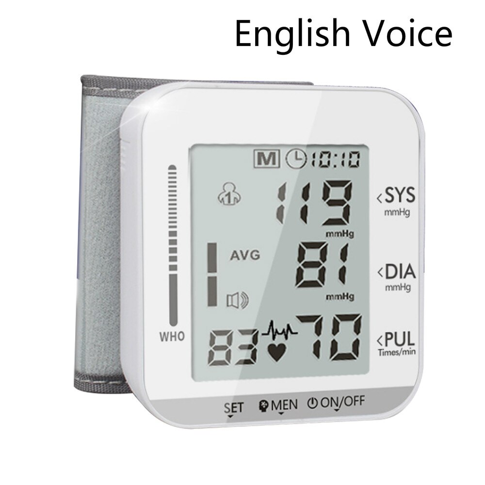 Huishoudelijke Automatische Smart Pols Elektronische Bloeddrukmeter Zonder Stem Bloeddrukmeter Bloeddrukmeter: white voice