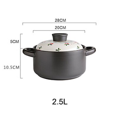 Pata pata keitto kotitalous kaasu korkean lämpötilan kestävä keraaminen savipata riisipata liesi kivipannu keittiö liesi: 2.5l