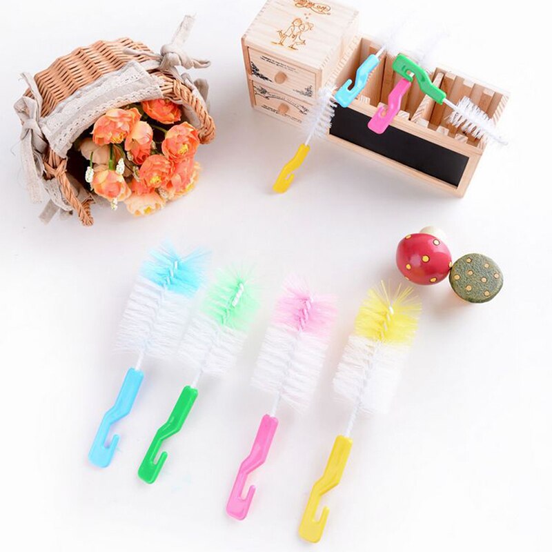 Ensemble de brosses de nettoyage à tige droite, pour biberons, mamelon, poils en Nylon, tasse