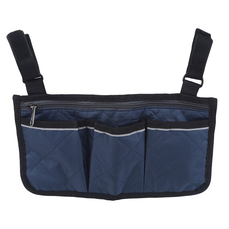 1pc Walker Electric Scooter Wheelchair Armrest Side Storage Bag Seat Armrest Storage Bag: dark blue