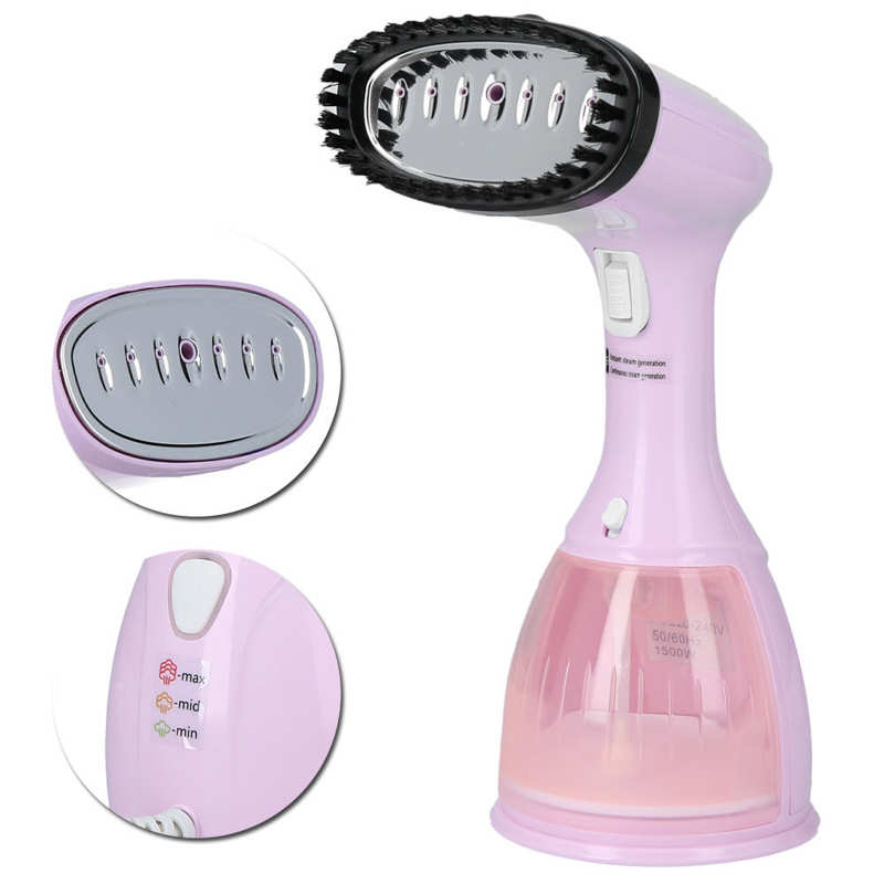 Clothe Steamer 1500W Garment Steamer 280ml Hand Held Iron Steam Machine Pink EU 220 240V Steam Iron for Clothes