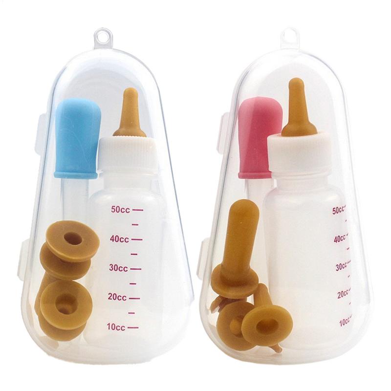 Kit de biberón para mascotas con estuche de almacenamiento, biberones de lactancia para gatitos, alimentador de leche para cachorros, animales pequeños, recién nacidos, perros y gatos