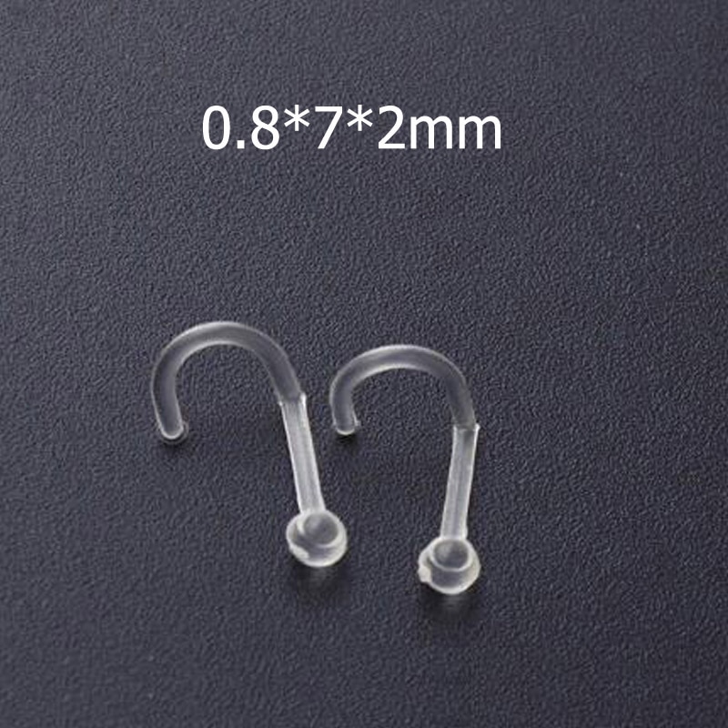 5 uds piercing lengua mancuerna damas Simple anillo de nariz estilo perno de retención transparente para mujeres joyería del cuerpo Bioflex