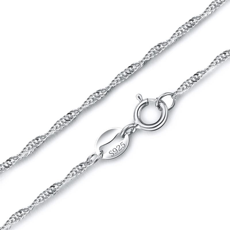 Echt 925 Sterling Zilveren Ketting Kettingen Voor Vrouwen Ketting Fijne Sieraden Accessoires Box Ingots Snake Bar Singapore Link Kettingen: ROPE CHAIN 1mm / 45cm