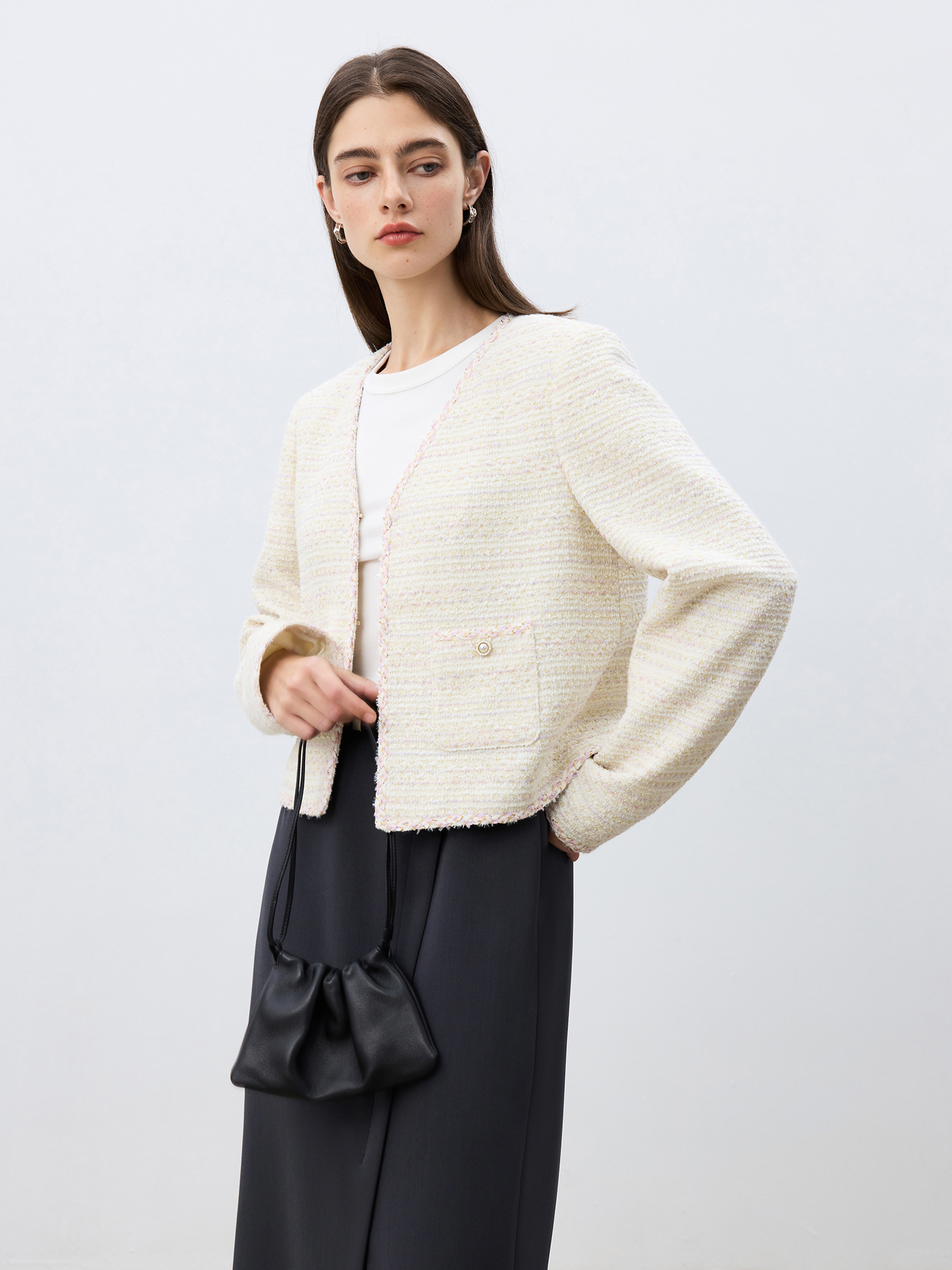 Ziqiao petite size jakke dame forårsjakke koreansk stil hvid high-end kort top afslappet løse damefrakker 25 zq 91136