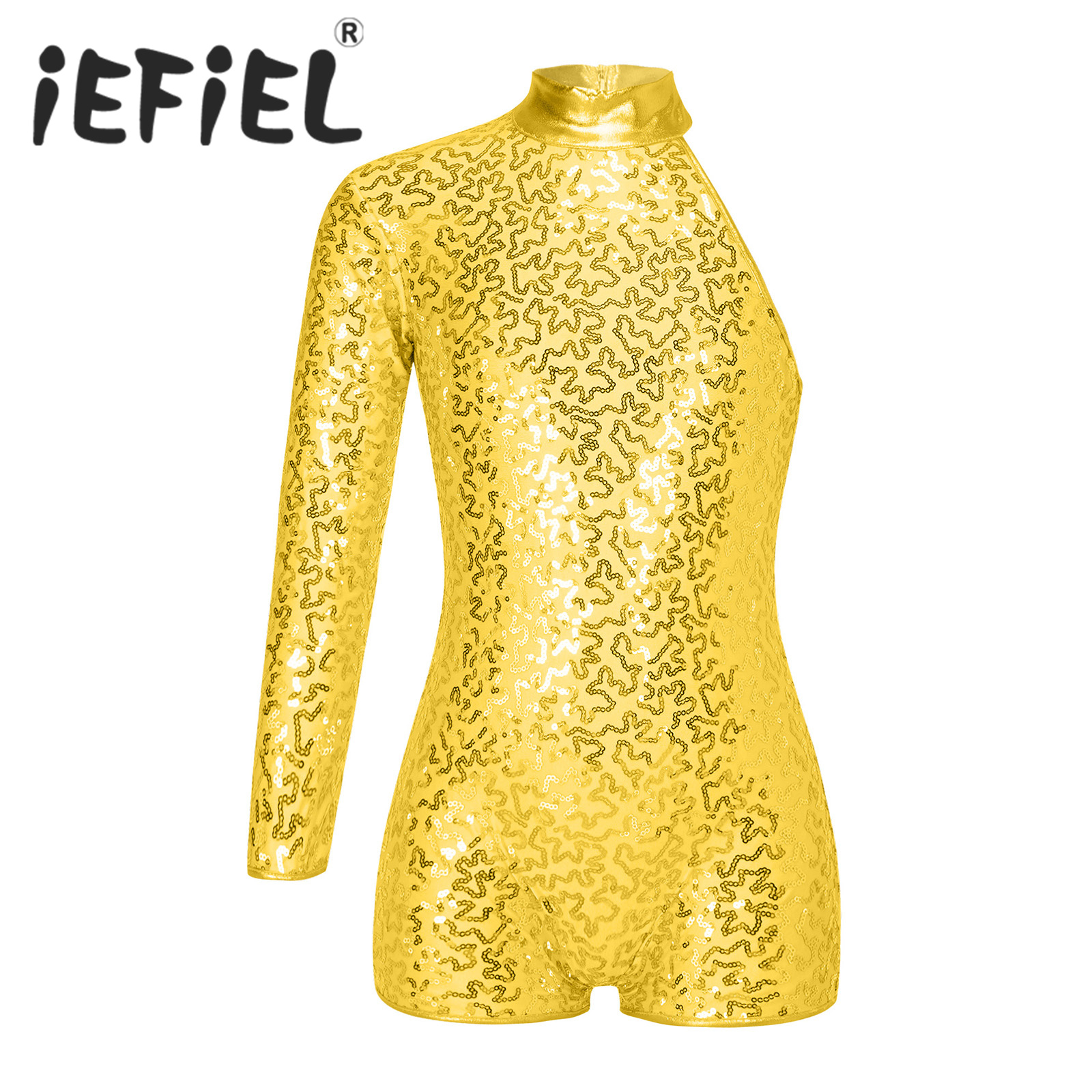 Kinder meisjes balletdans leotard lange mouw glanzende pailletten bodysuit ballerina kostuum voor moderne jazz dans podium performance