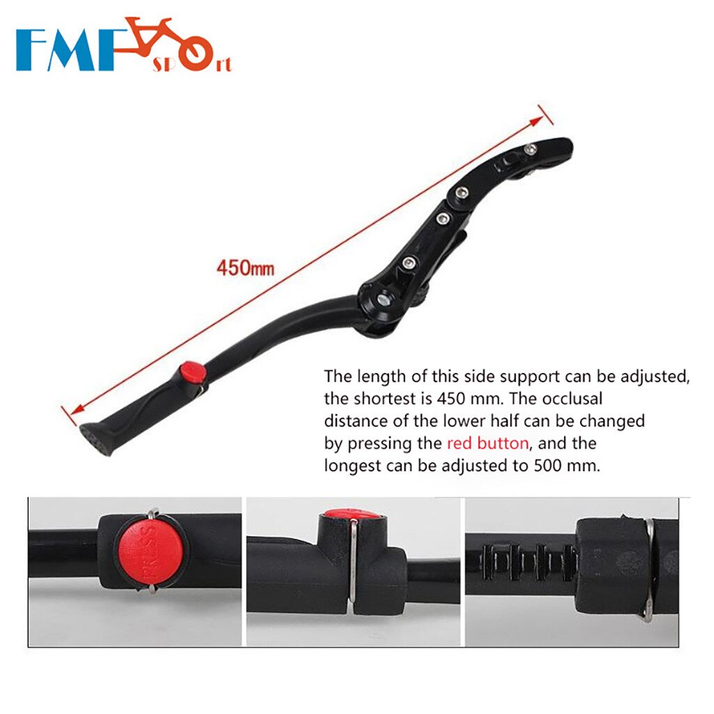 4# Adjustable Bicycle Bike Kickstand Bicycle Side Kickstand Bike Parking Stand Support Adjustable Mtb Road Foot Bicycle Brace