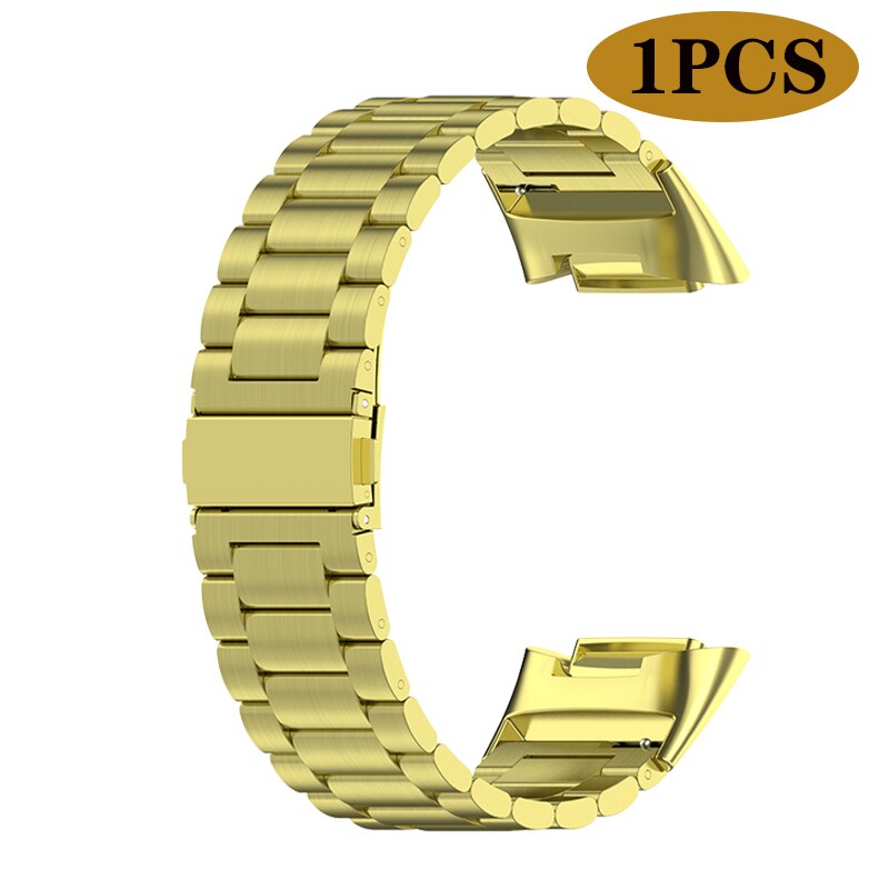 Metal Strap For Fitbit Charge 5 Smart Bracelet Stainless Steel Mesh Watch Band Loop For Fitbit Charge 5 Wristbands Accessories: gold