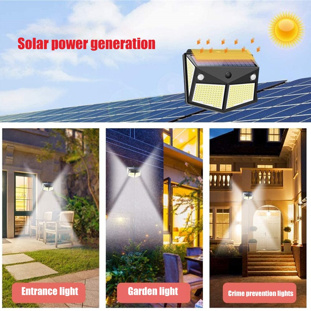 1/2pcs 160/260 LED Solar Light 3 Mode Motion Sensor Wall Lamp Waterproof Outdoor Lamps Lighting Control Pathway Yard Street Lamp